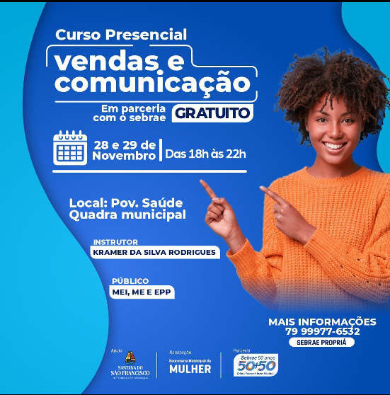 Participe do curso presencial de Vendas e Comunicação!