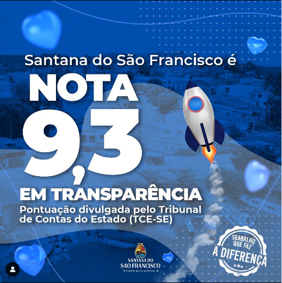 Santana do São Francisco é nota 9,3 EM TRANSPARÊNCIA!