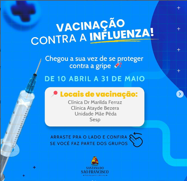 VACINAÇÃO CONTRA A INFLUENZA!