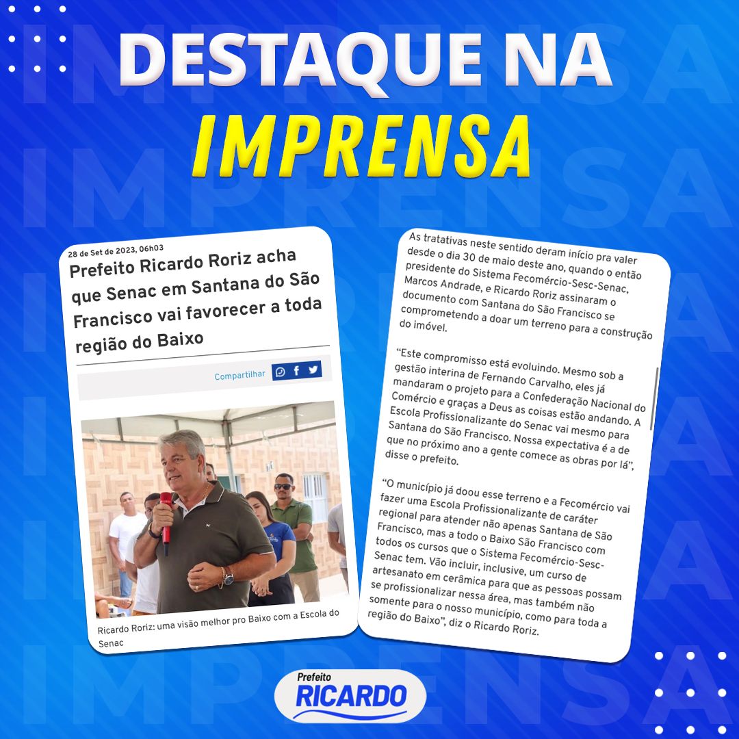 SANTANA DO SÃO FRANCISCO ESTÁ CADA VEZ MAIS EM DESTAQUE PELAS AÇÕES E CONQUISTAS DA GESTÃO MUNICIPAL!
