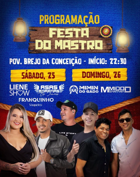 A nossa Festa do Mastro do Povoado Brejo vem com tudo em uma programação de dois dias.