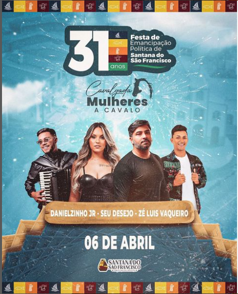 Tá chegando a hora de curtir e se divertir com a gente na Festa de Emancipação Política de Santana do São Francisco! ??