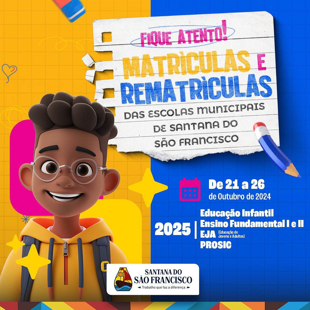 Período de Matrículas da Rede Municipal de Ensino