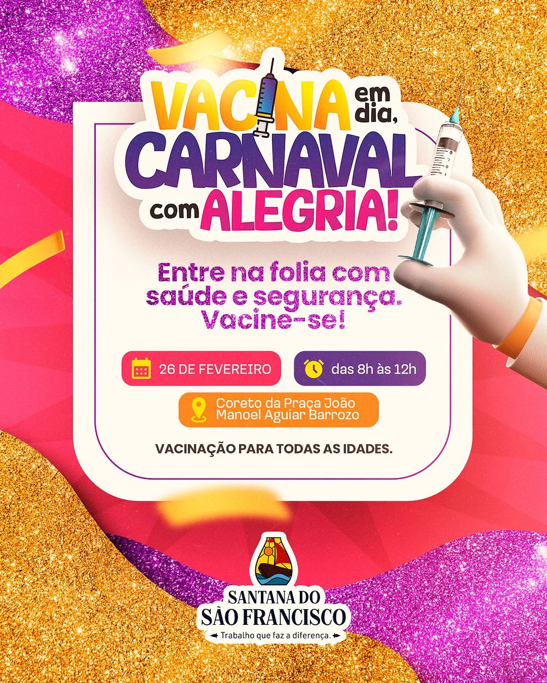 Vacina em dia, Carnaval com Alegria!