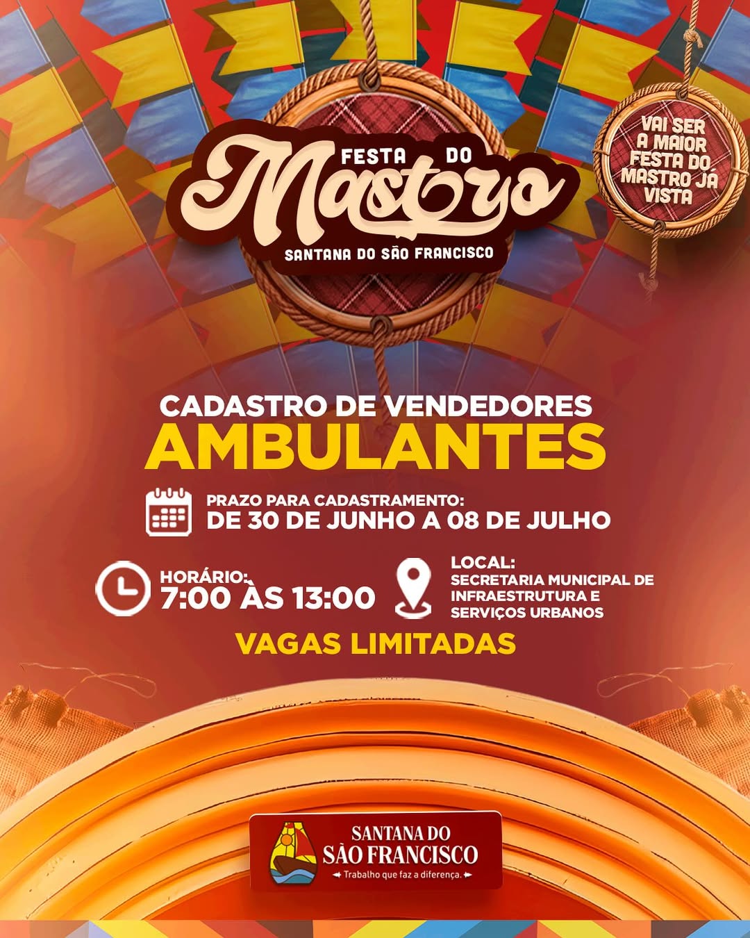 Cadastro de vendedores ambulantes - Festa do Mastro