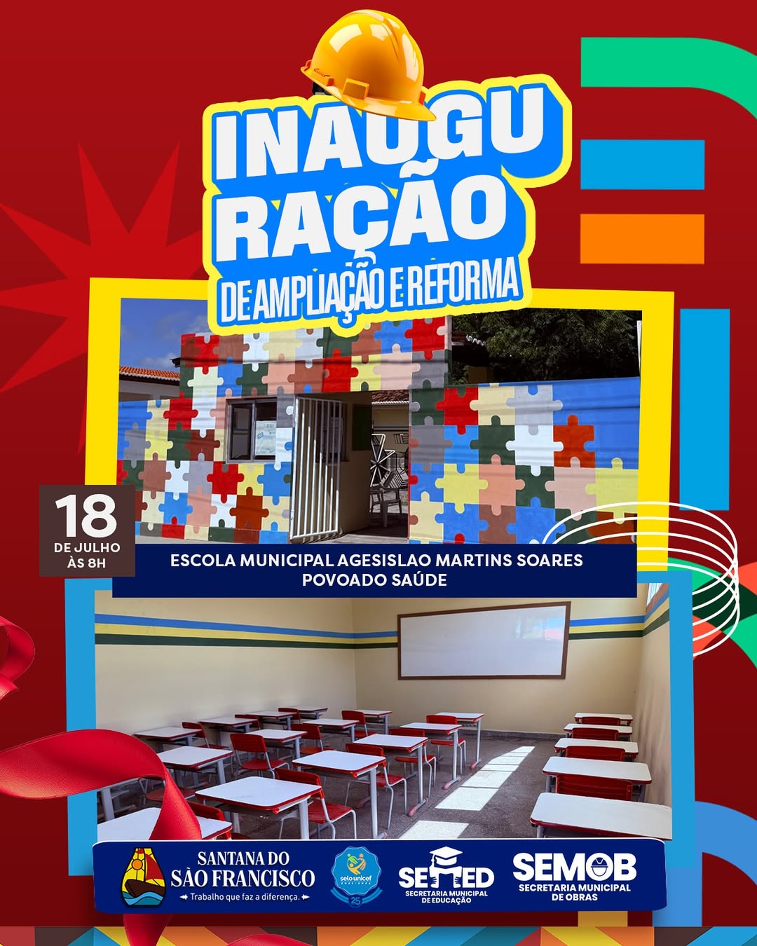 Inauguração de Ampliação e Reforma - Escola Municipal Agesislao Martins Soares Povoado Saúde