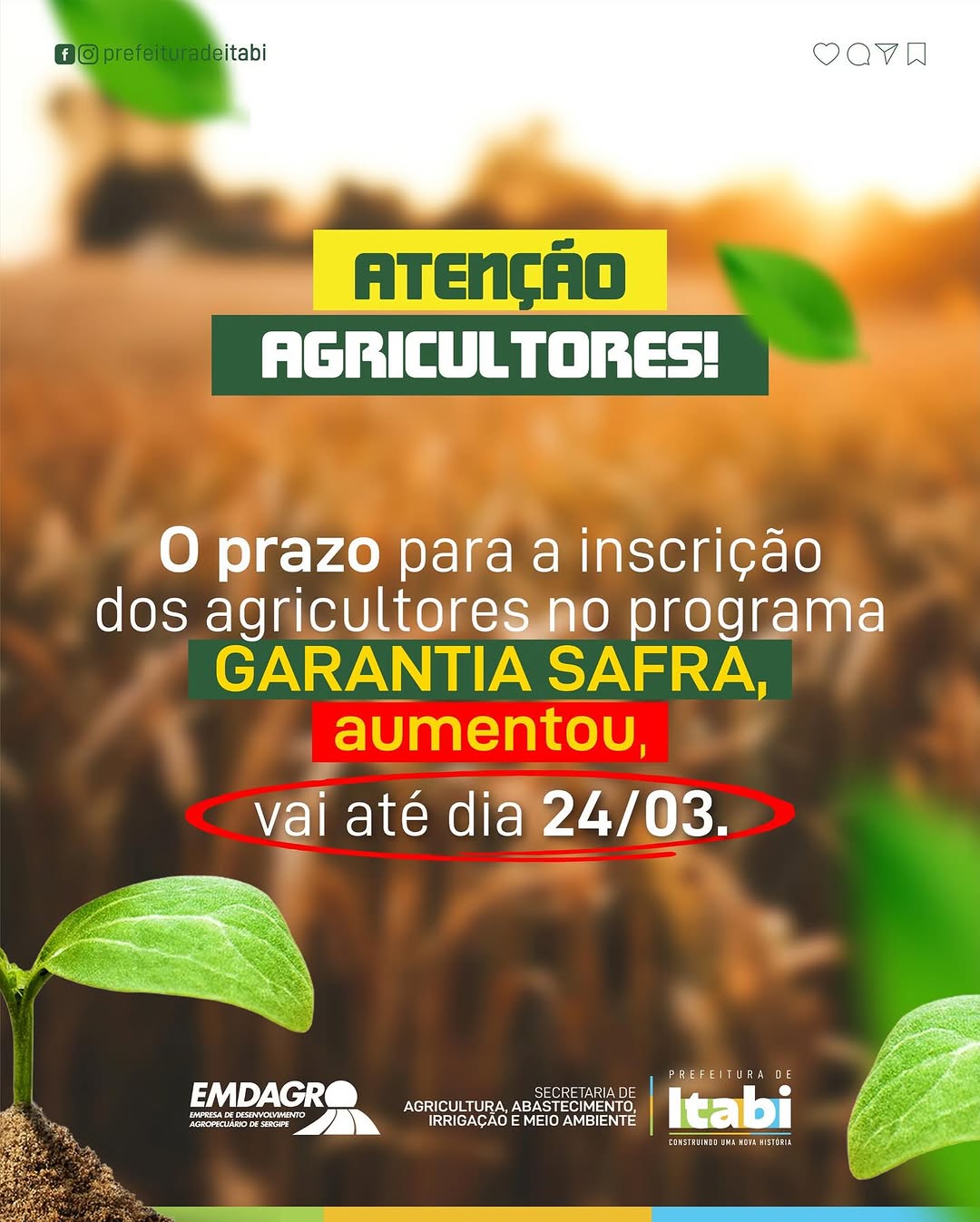 ATENÇÃO, AGRICULTORES!