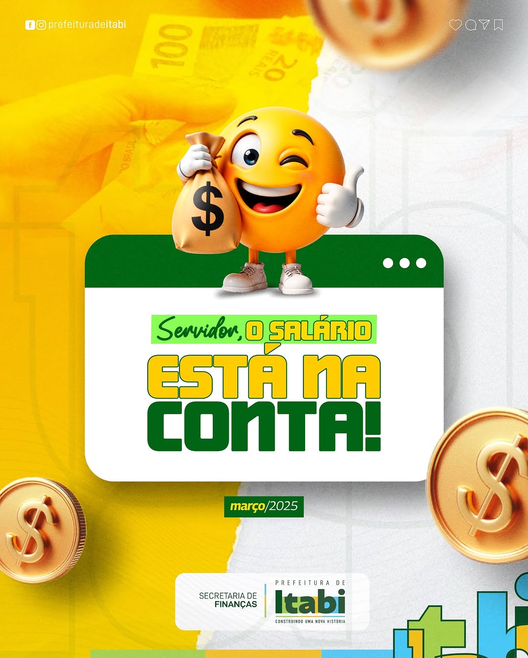 Servidor, o salário está na conta!