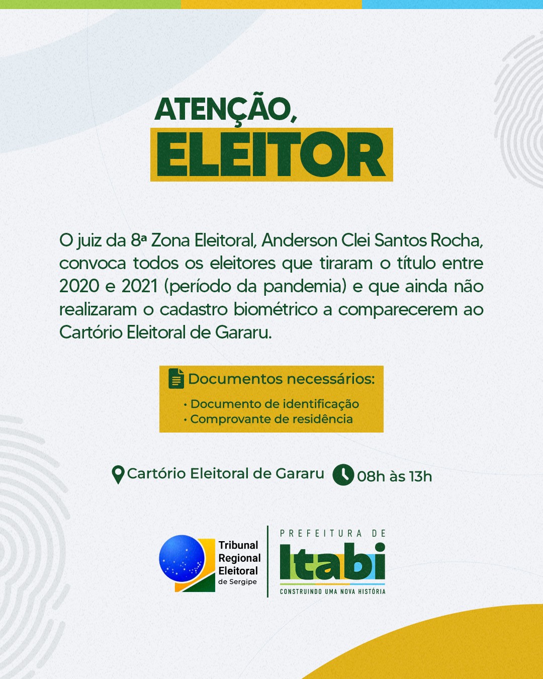 ATENÇÃO, ELEITOR!