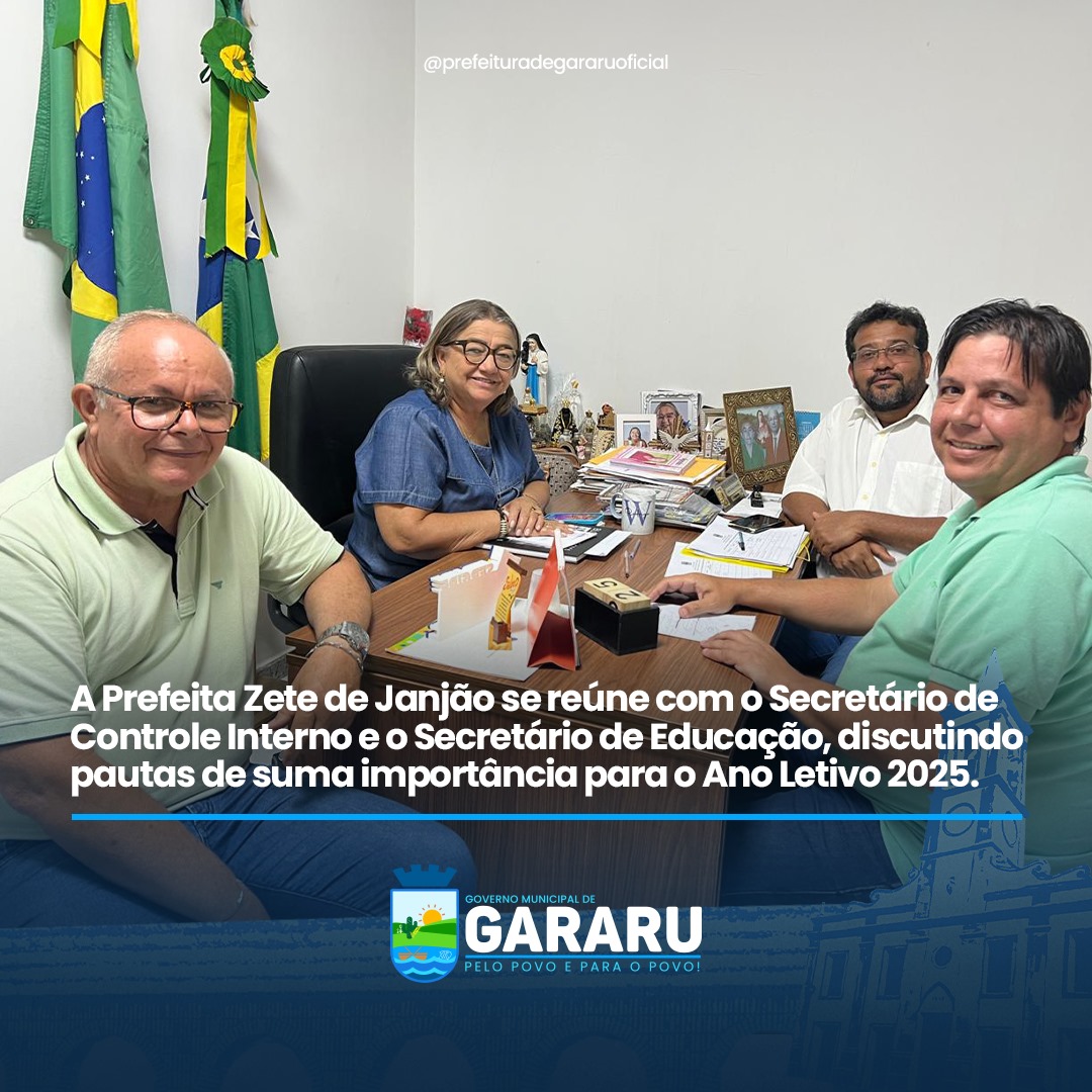 A Prefeita Zete de Janjão se reúne com o Secretário de Educação, discutindo pautas de suma importâcia para o Ano Letivo 2025