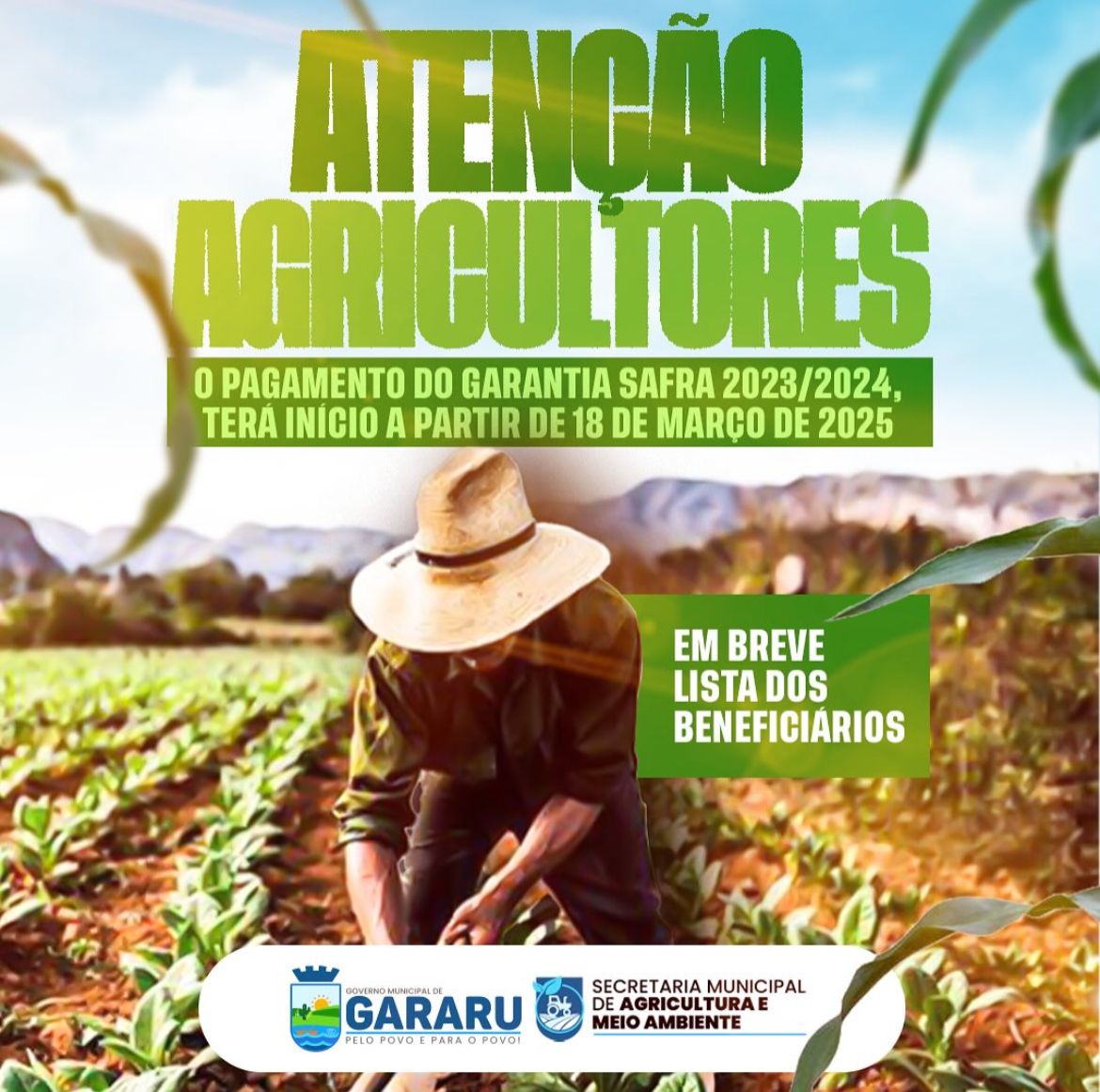 ATENÇÃO, AGRICULTORES!
