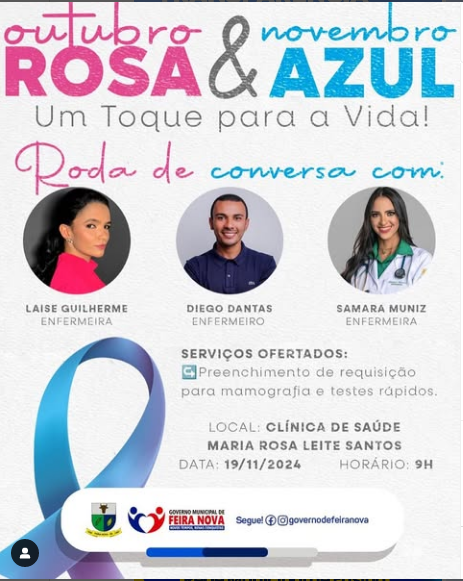 OUTUBRO ROSA E NOVEMBRO AZUL !!!