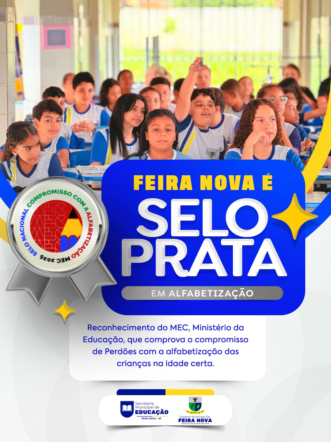 Selo prata em alfabetização
