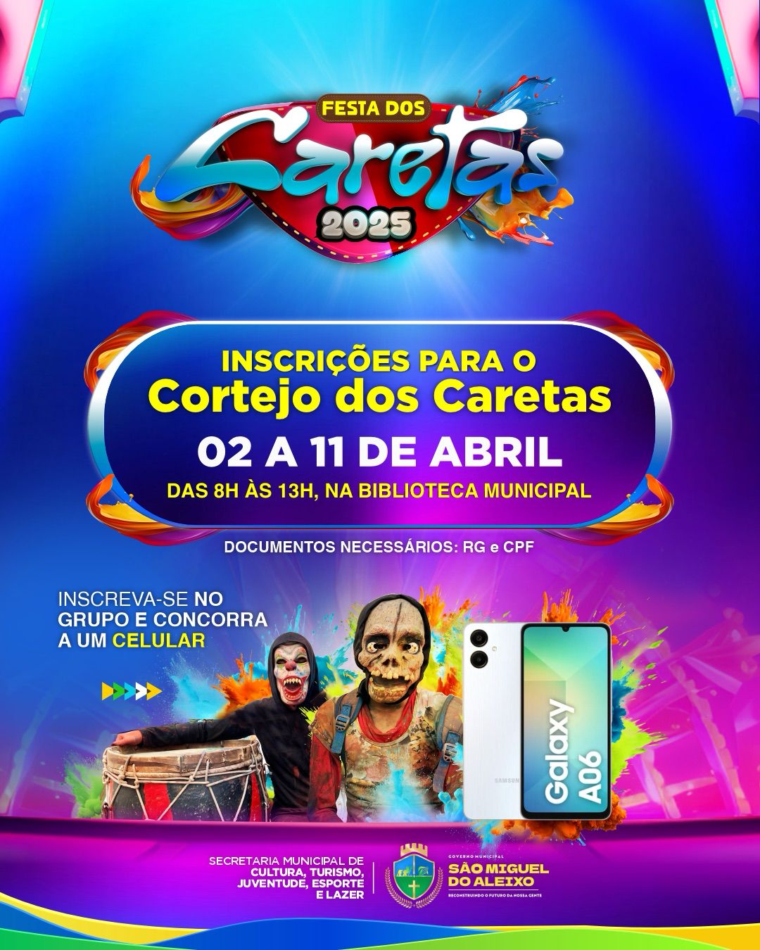 INSCRIÇÃO PARA OS CARETAS