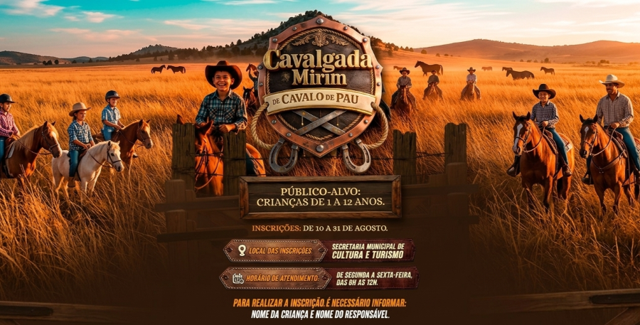 Inscrições abertas para a Cavalgada Mirim de Cavalo de Pau