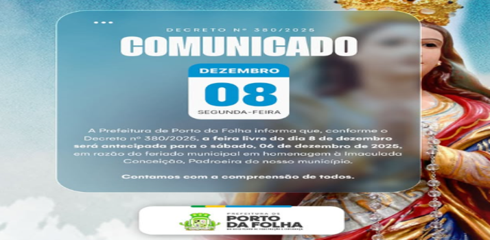 Comunicado - Feira Livre