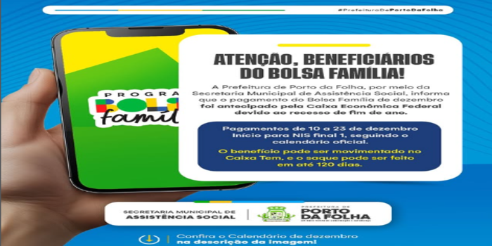 Atenção! Antecipação do Bolsa Família.
