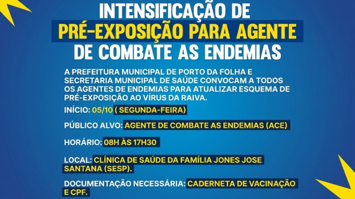 Intensificação de pré-exposição para Agentes de Combate às Endemias