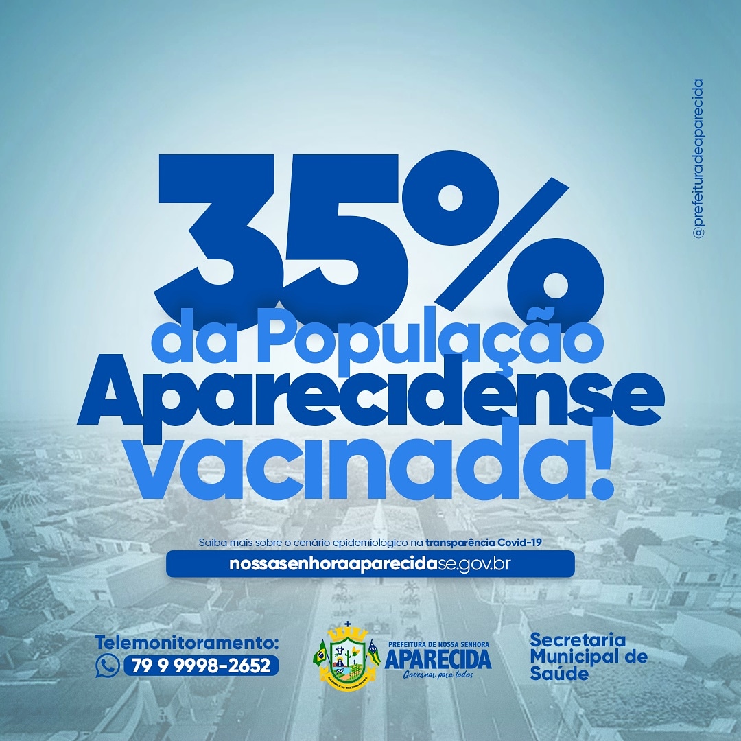 POPULAÇÃO APARECIDENSE CHEGA A 35% DE VACIDADOS