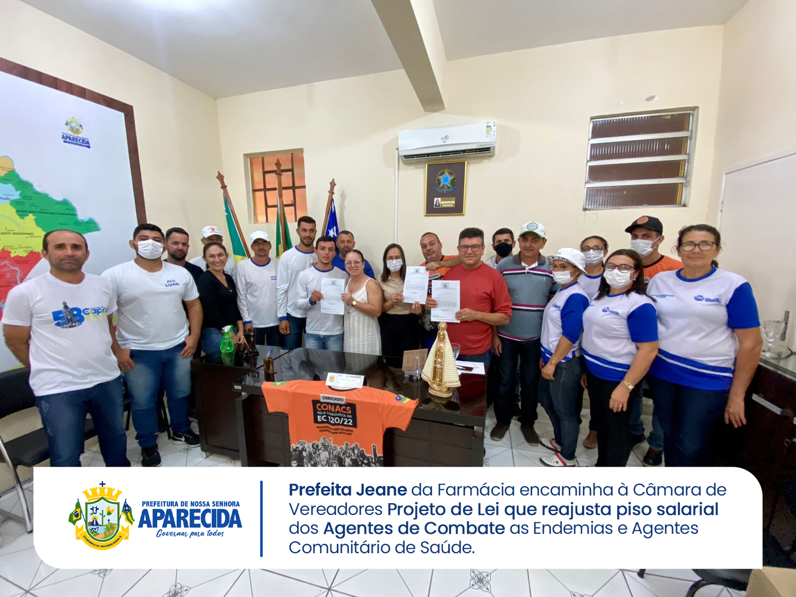 Prefeita encaminha à Câmara PL reajustando o piso dos Agentes de Combate a Endemias e Agentes Comunitários de Saúde