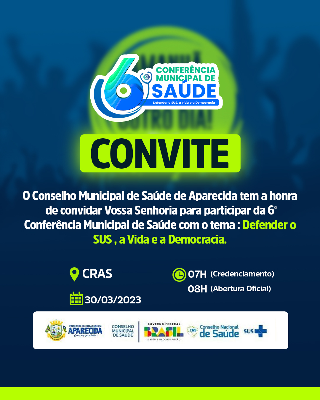 Convite para 6ª Conferência Municipal de Saúde