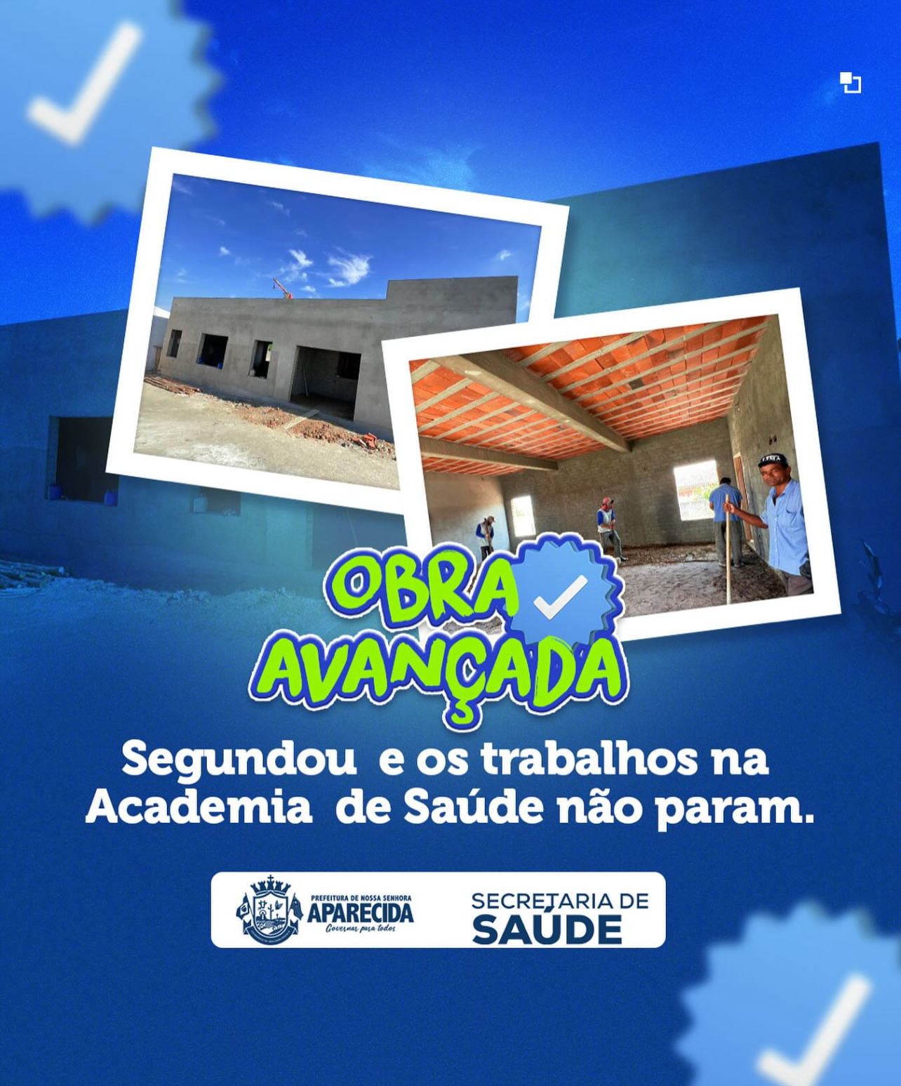 Obra da Academia da Saúde segue avançando.