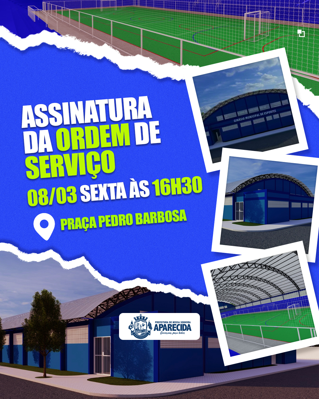 Assinatura da Ordem de Serviço para construção do Ginásio de Esportes municipal
