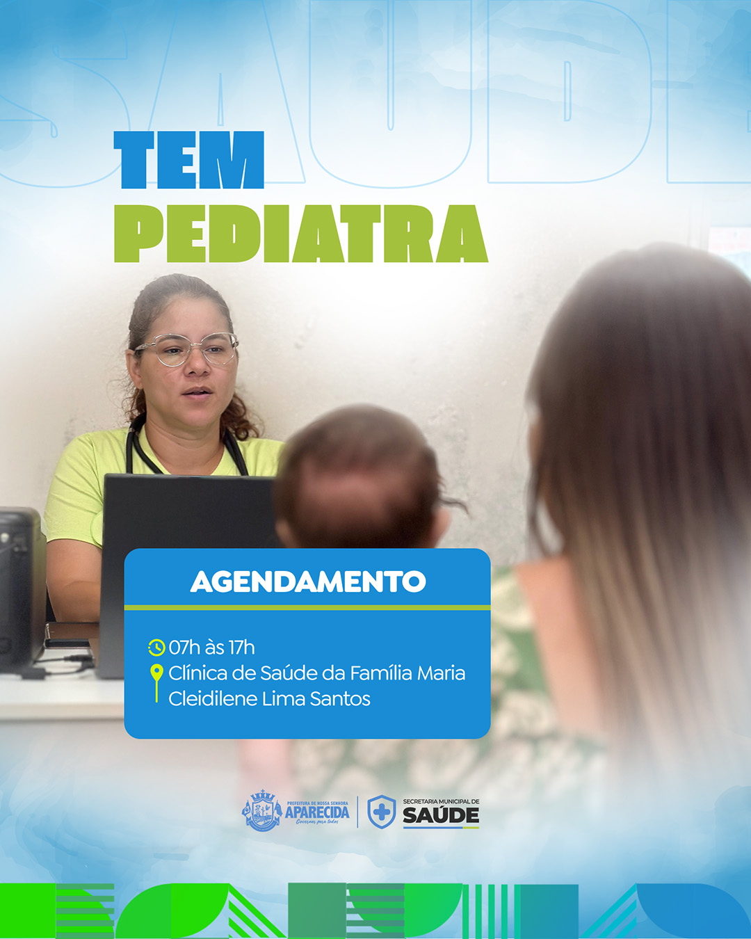 Clinica de Saúde conta com atendimento pediatrico