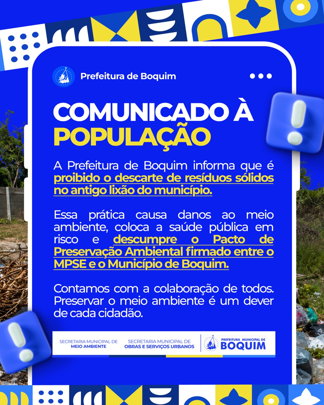 COMUNICAÇÃO À POPULAÇÃO