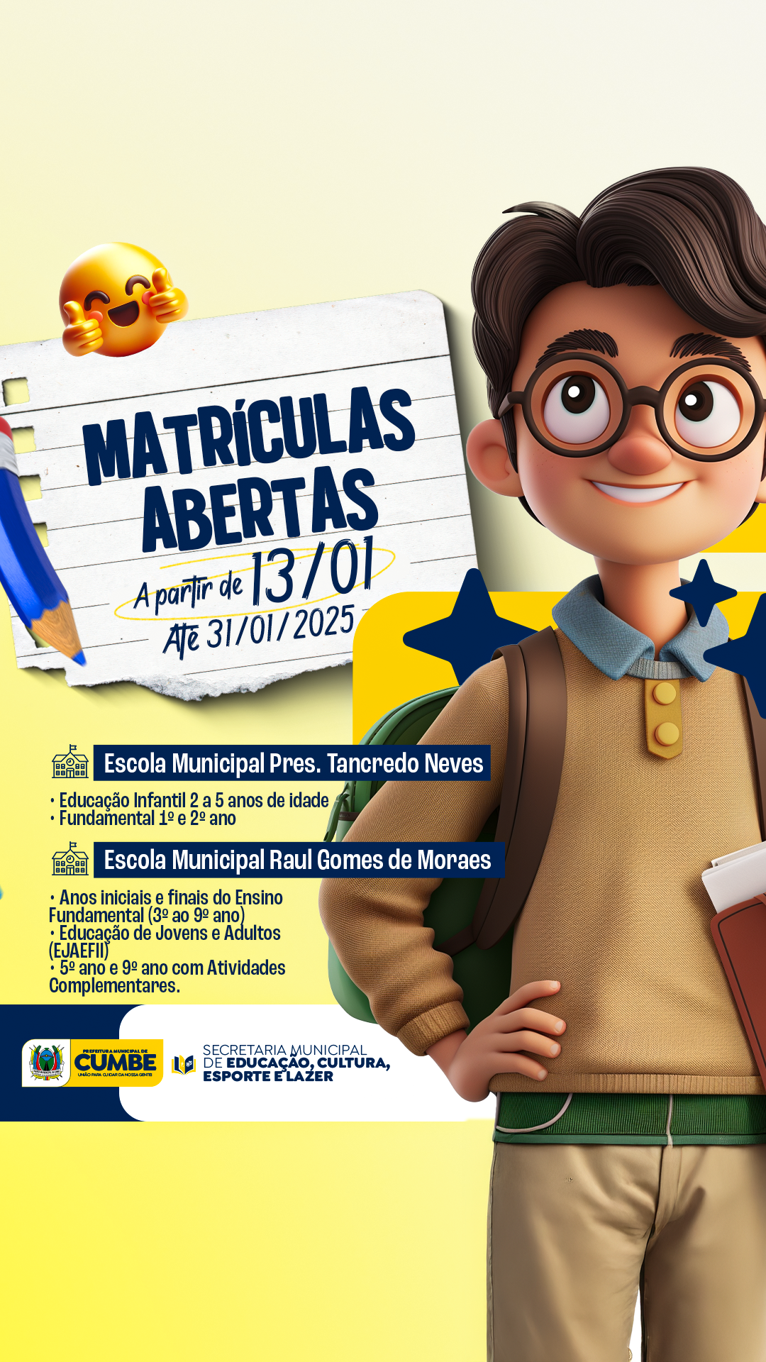 Matrículas Abertas na Rede Municipal de Educação