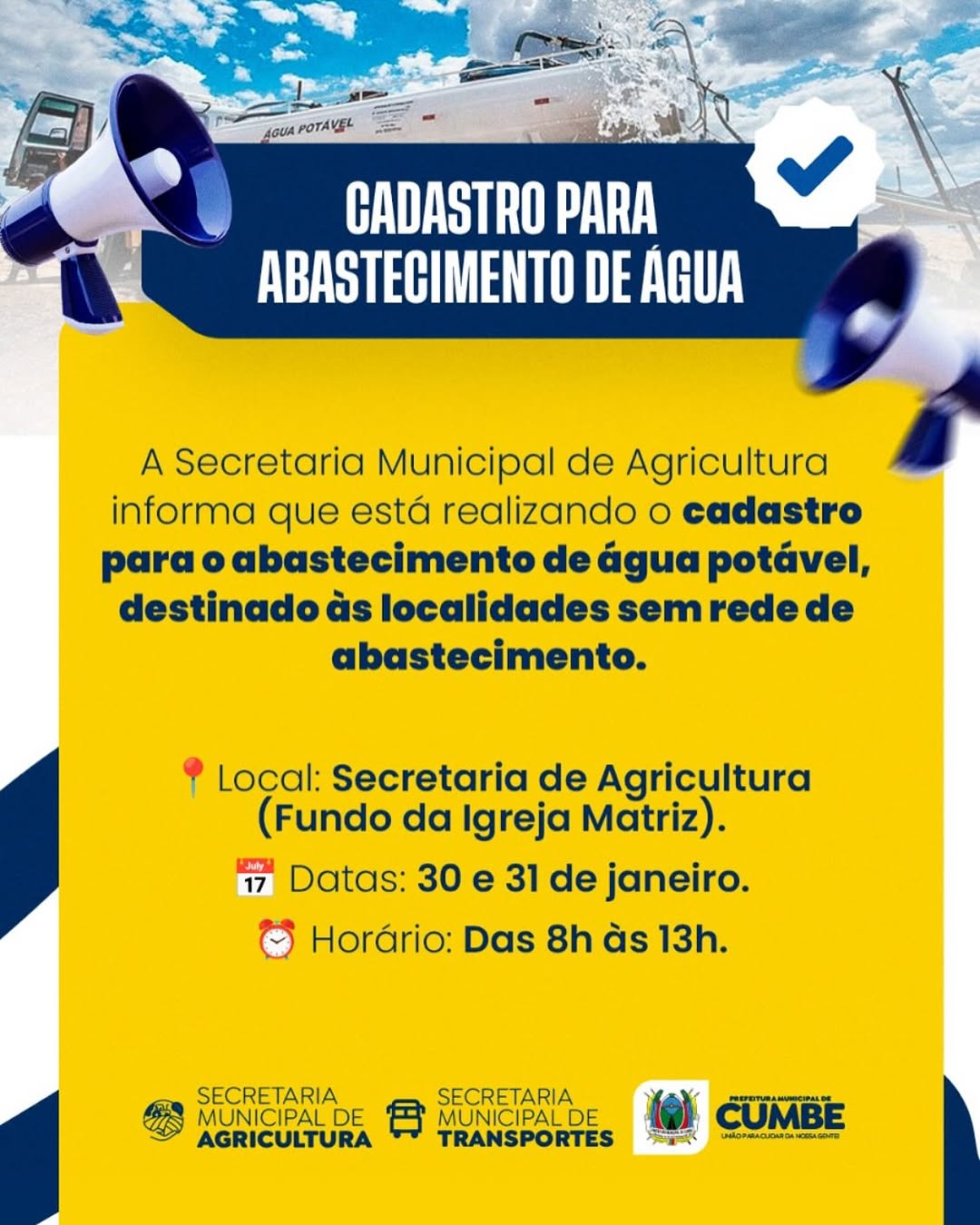 Cadastro abastecimento de água potável