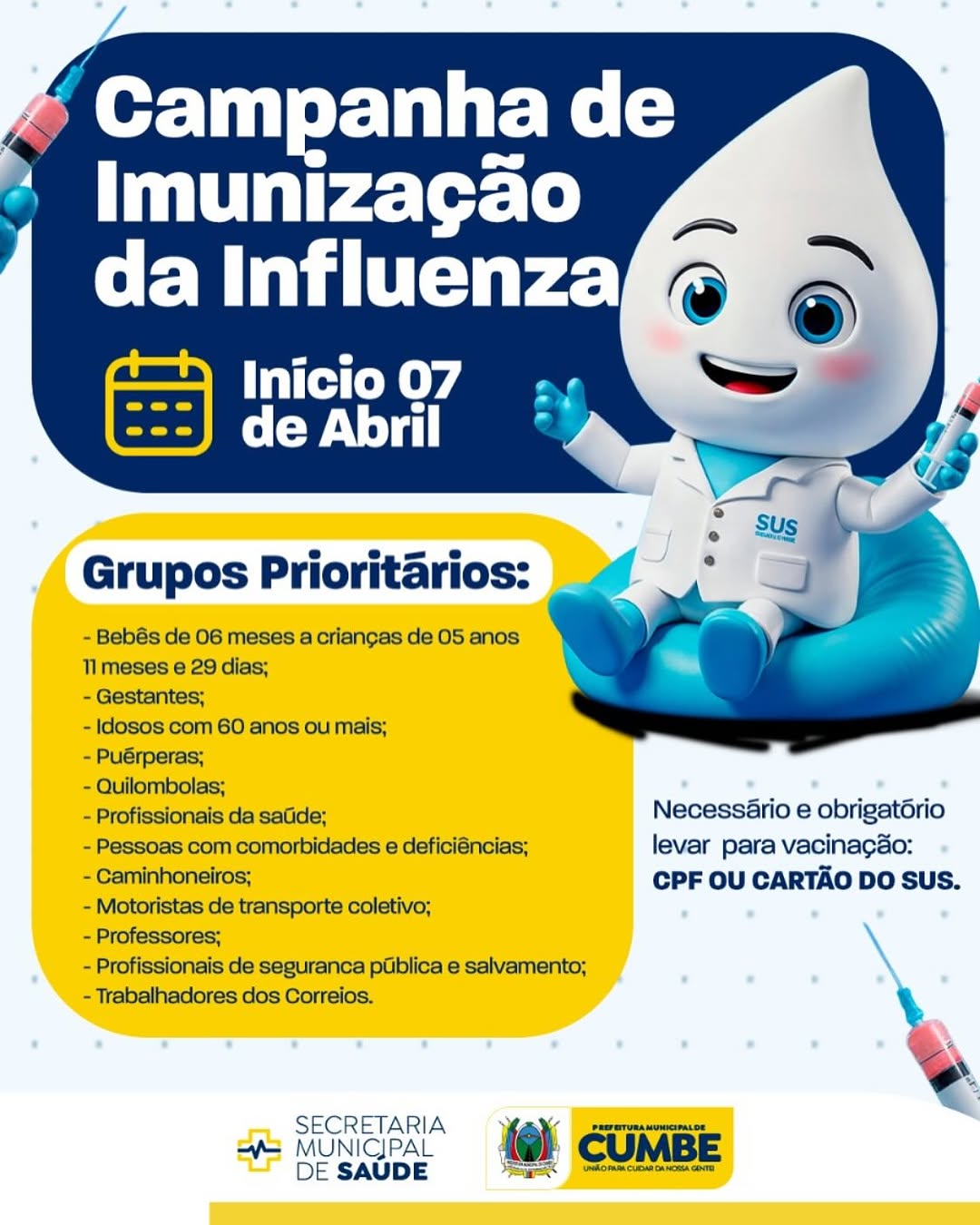 CAMPANHA DE IMUNIZAÇÃO DA INFLUENZA