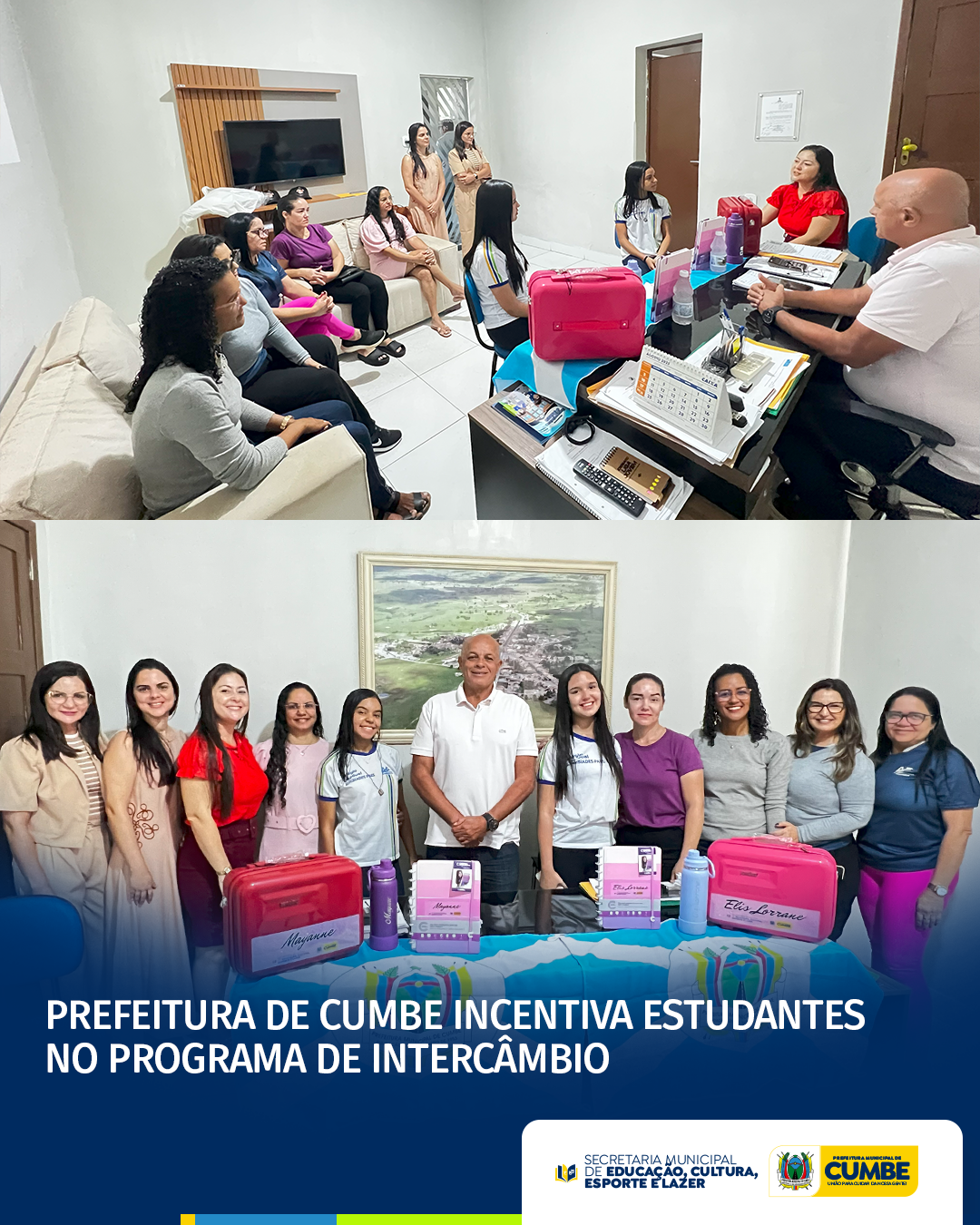 PREFEITURA DE CUMBE INCENTIVA ESTUDANTES NO PROGRAMA DE INTERCÂMBIO