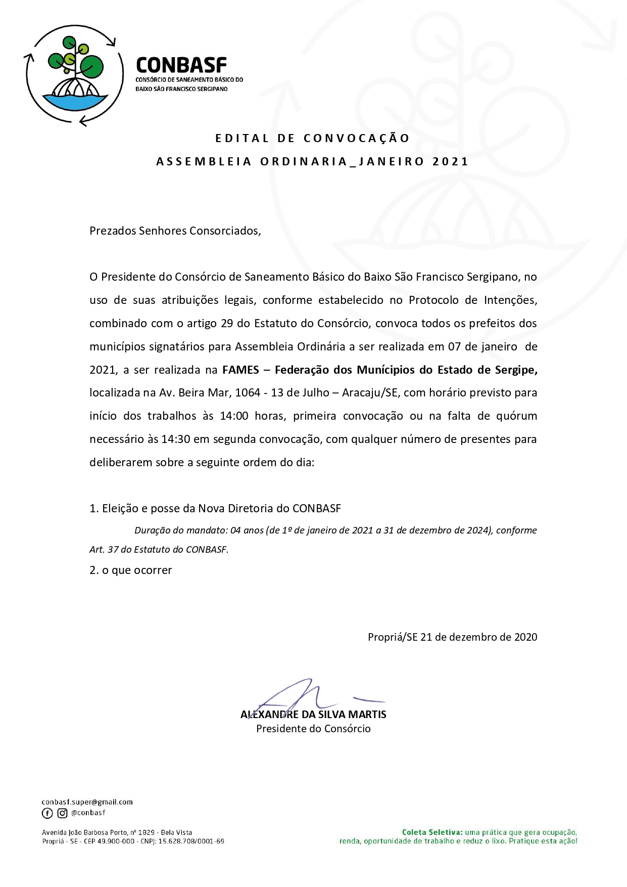 Edital de Convocação de Assembleia Geral