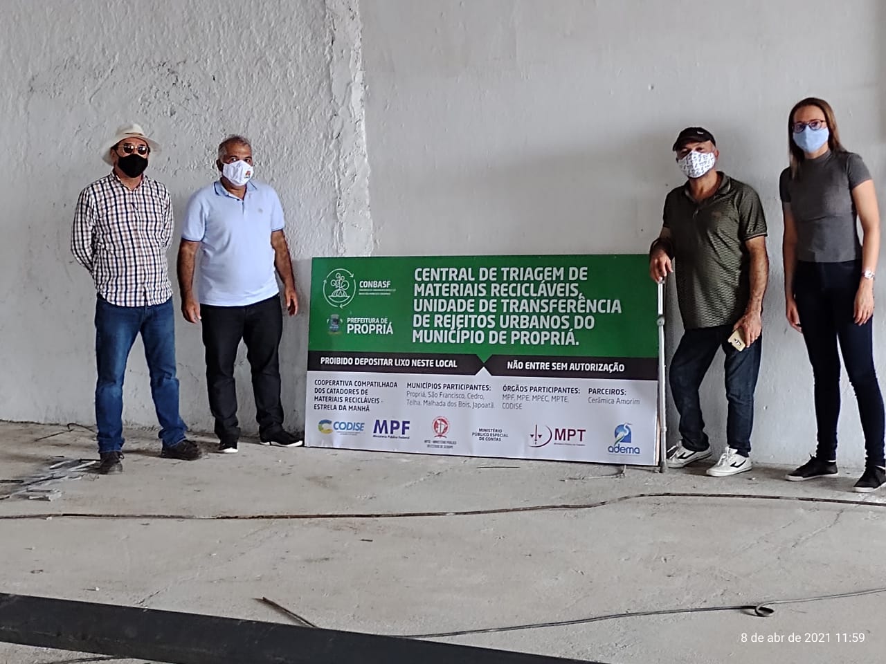Representantes do município de Canhoba visita as instalações futura Central de Triagem de Materiais Recicláveis em Prorpiá