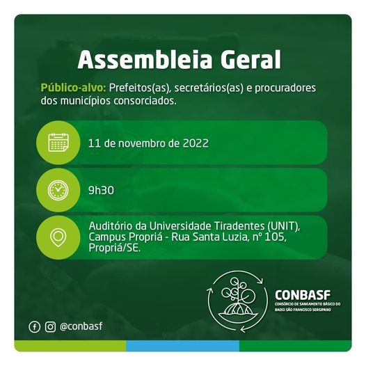 CONBASF realizará Assembleia Geral em novembro
