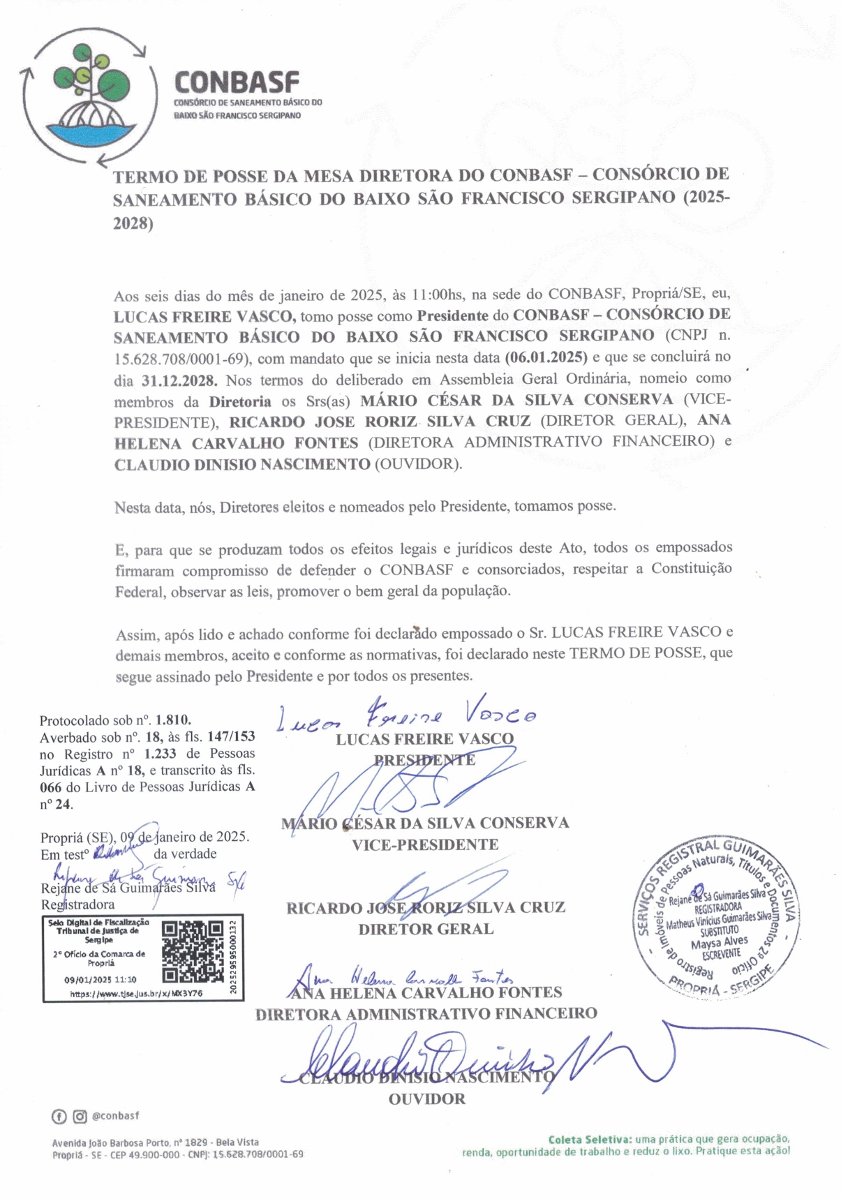 Termo de posse diretoria 2025-2028