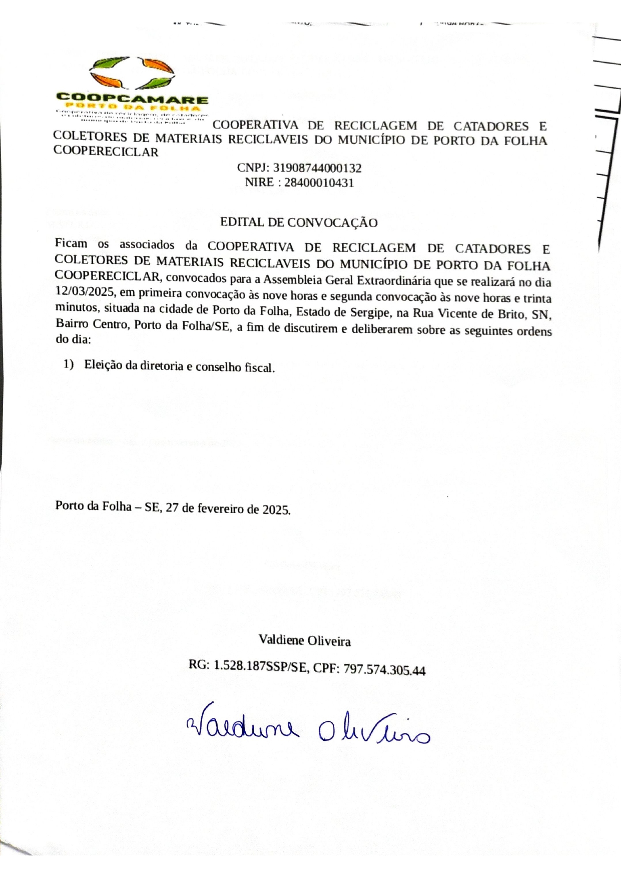 COOPERCICLAR convoca assembleia