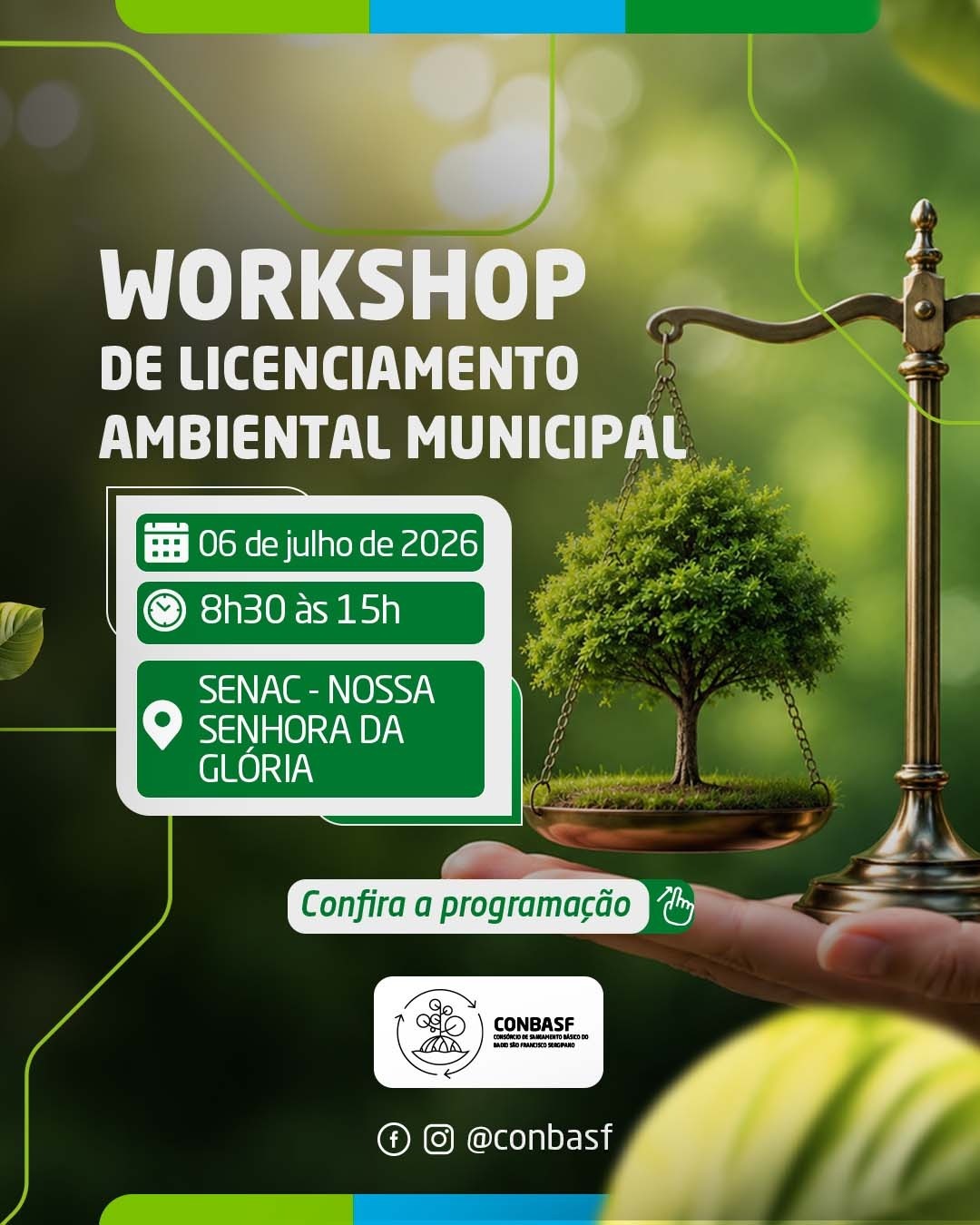 Licenciamento ambiental municipal será tema de workshop gratuito promovido pelo CONBASF