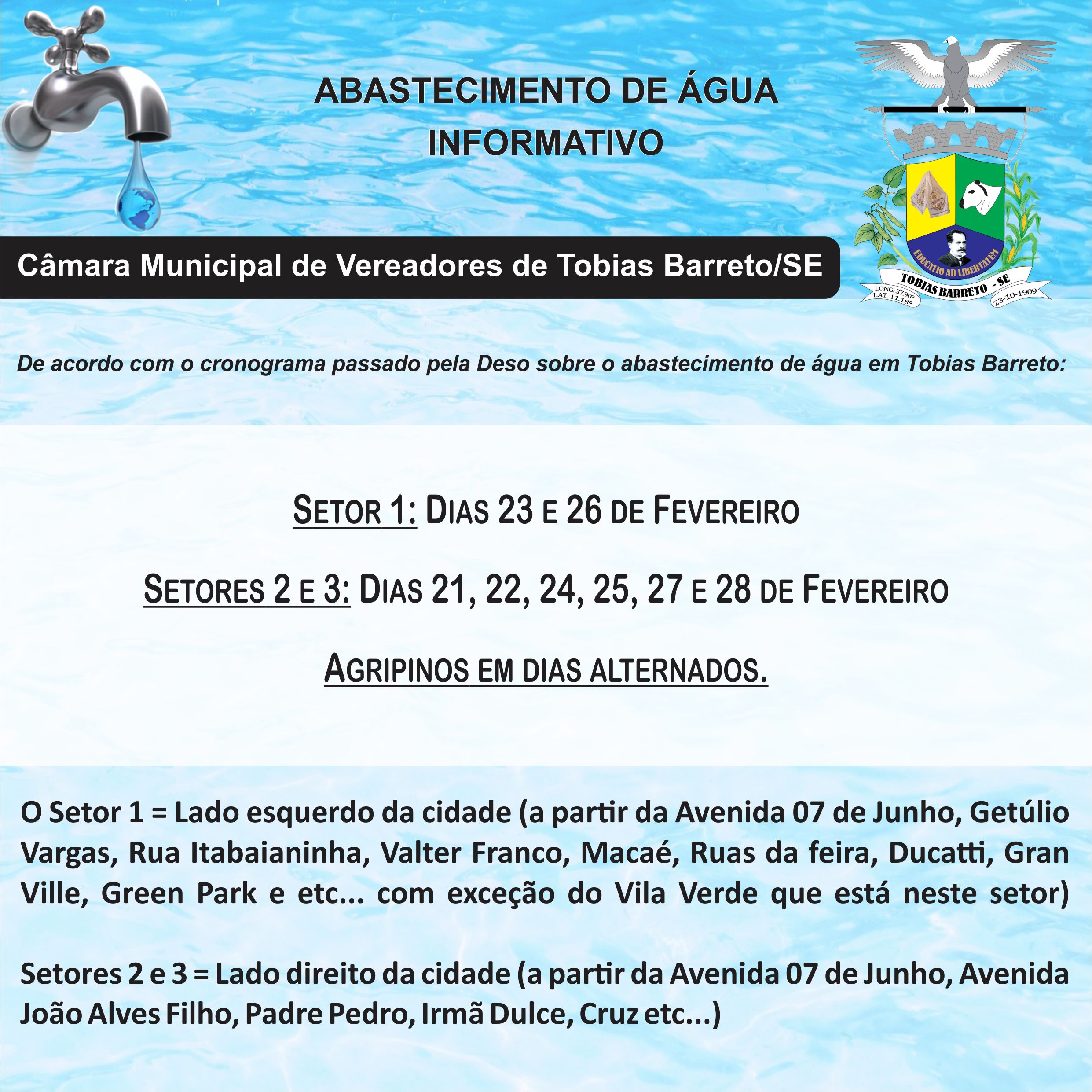 Cronograma Abastecimento de Água em Tobias Barreto
