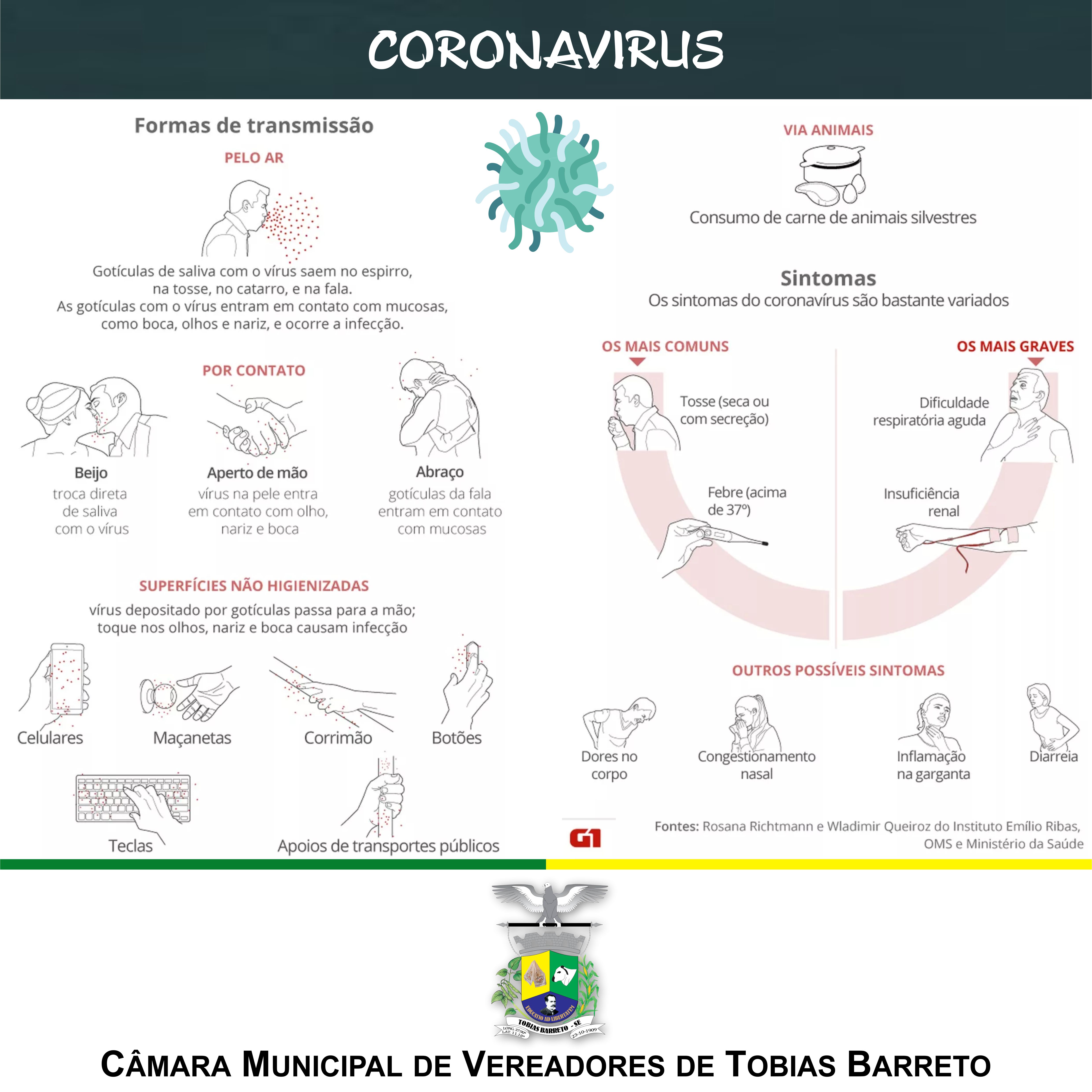 PREVINA-SE: FORMAS DE TRANSMISSÃO DO CORONAVIRUS