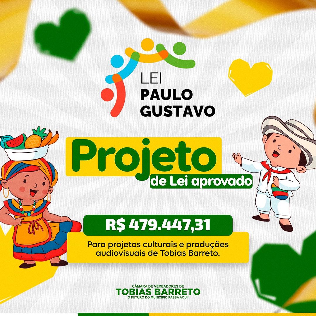 CÂMARA MUNICIPAL APROVA CONCESSÃO DE RECURSOS ATRAVÉS DA LEI PAULO GUSTAVO