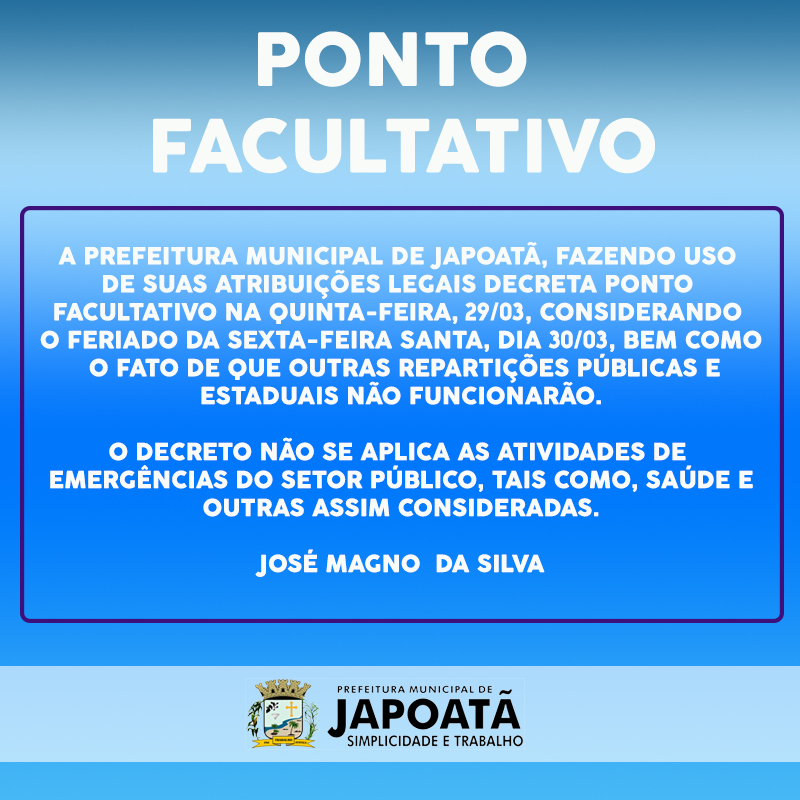 PONTO FACULTATIVO