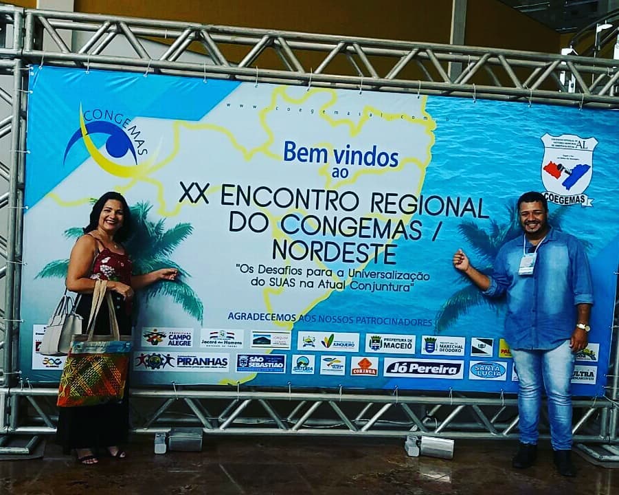 O Município de Japoatã, participou entre os dias 12 e 13 de abril, do XX Encontro Regional Nordeste do Colegiado Nacional dos Gestores Municipais de Assistência Social (Congemas), em Maceió/