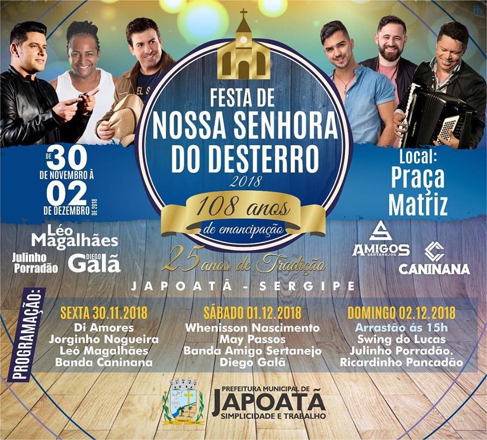 Programação Completa da Festa da Nossa Senhora do Desterro