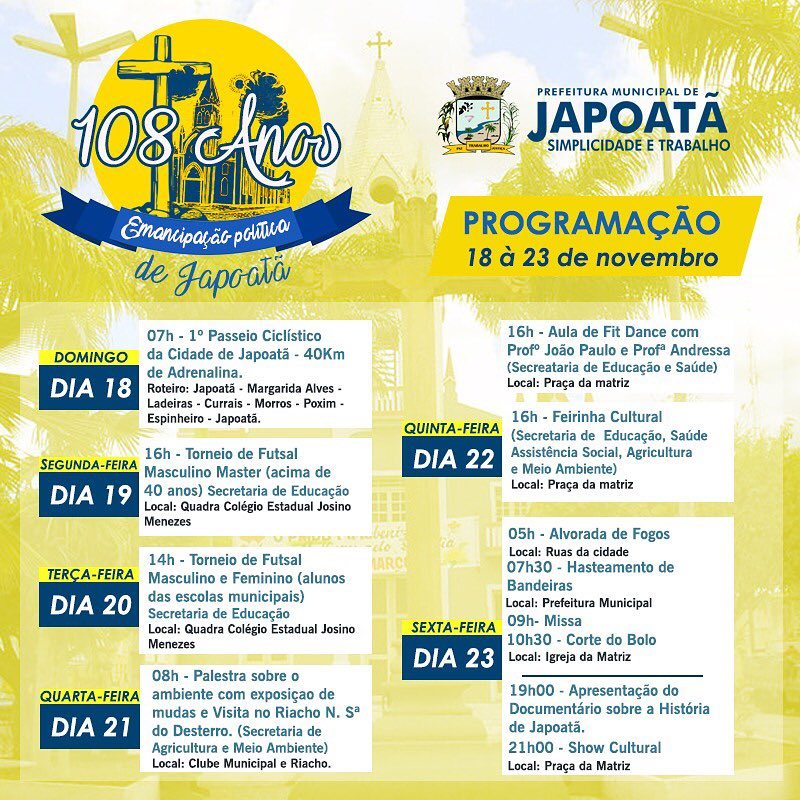 Programação Completa da EMANCIPAÇÃO POLÍTICA DE JAPOATÃ
