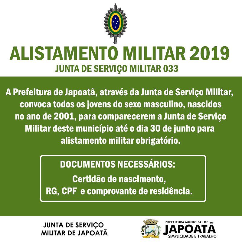 Alistamento Militar 2019