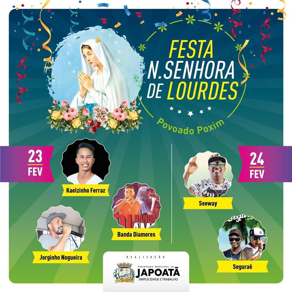 Festa de Nossa Senhora de Lourdes no povoado Poxim. Se liga nas atrações. ??