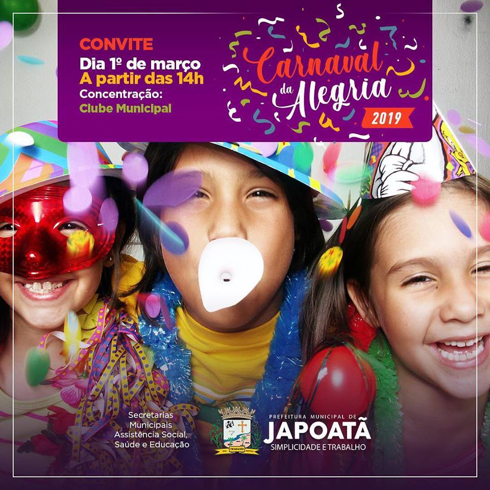 Estão todos convidados para o Carnaval da Alegria. ??