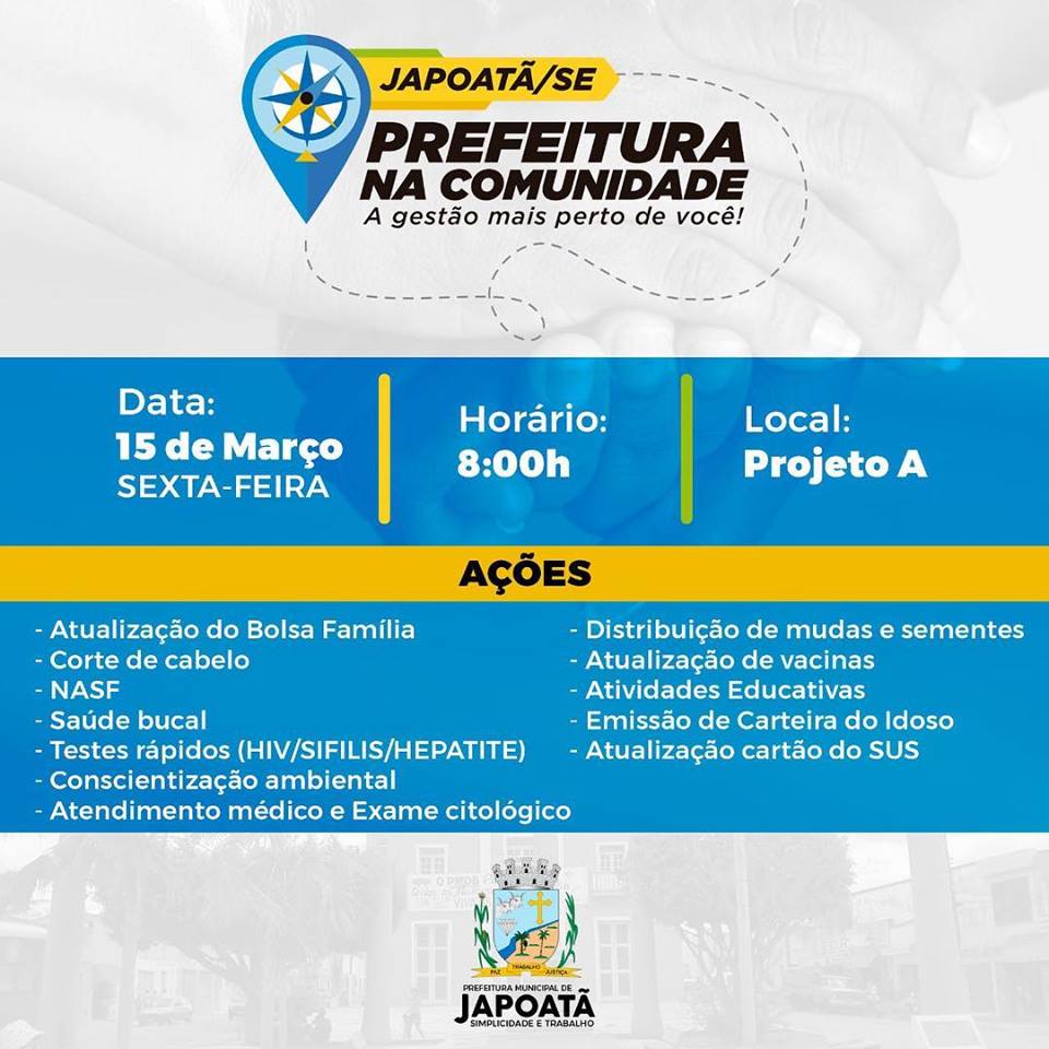 PROJETO PREFEITURA NA COMUNIDADE. (PROJETO A)